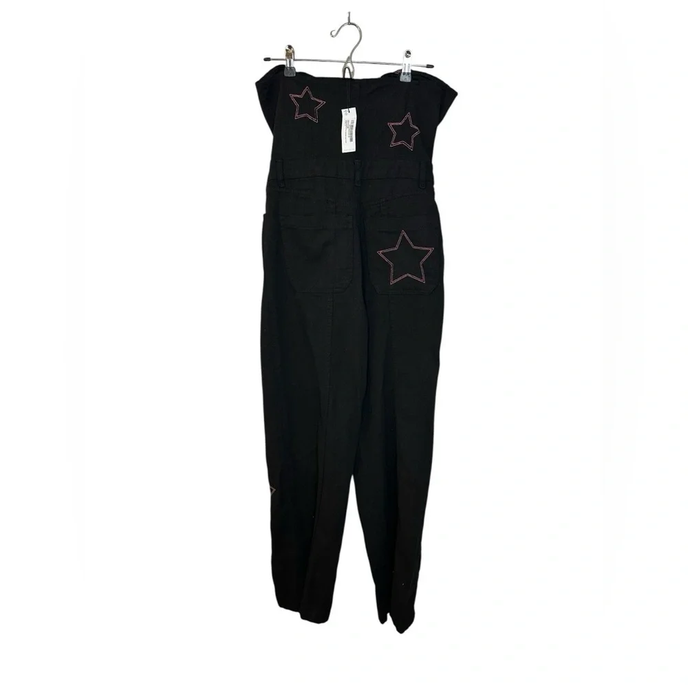 NWT Nasty Gal Black Star-Patterned Strapless Jumpsuit 8 - Picture 8 of 9